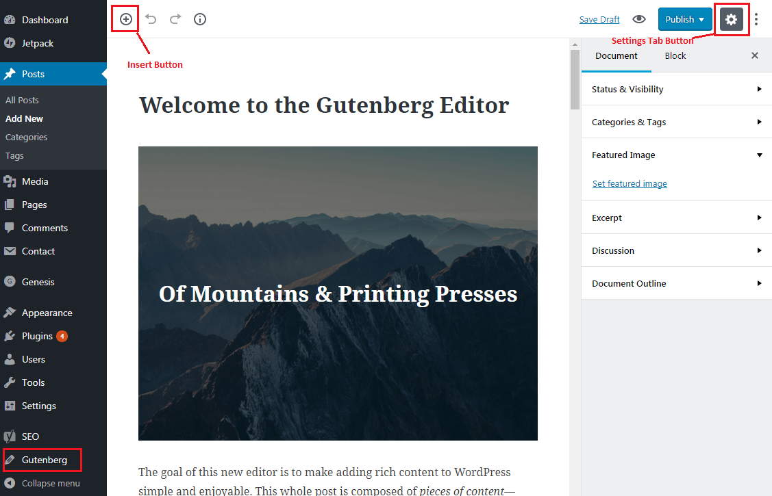 How to Add GUTENBERG Visual Editor to WordPress - Demo