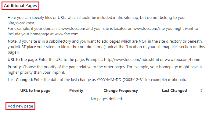 How to Add Sitemaps to WordPress Website - Additional Pages