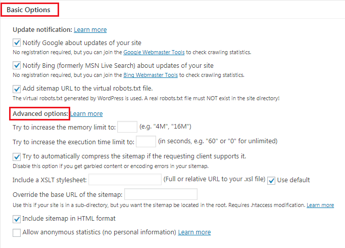 How to Add Sitemaps to WordPress Website - Google XML Basic & Advanced Options