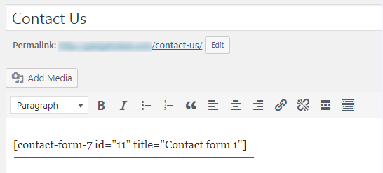 How to Add a Contact form to WordPress - Shortcode Inserting