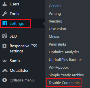 How to Disable Comments on WordPress - Disable Comments Menu