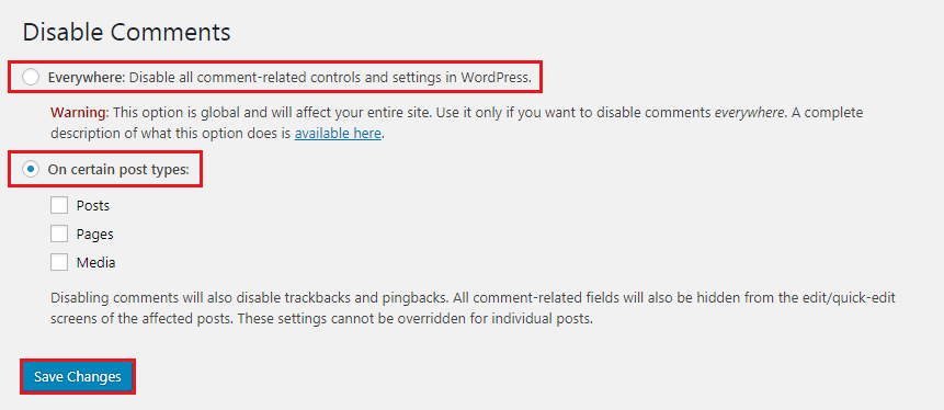 How to Disable Comments on WordPress - Disable Comments Settings