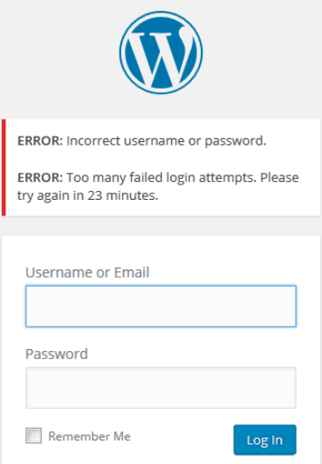 How to Limit WordPress Login Attempts - Failed login Attempts Blocked Example