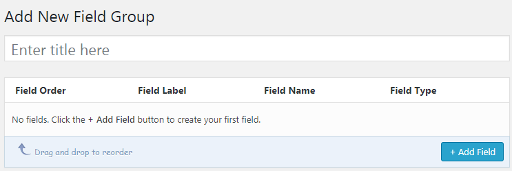 Adding A New Field Group Using Advanced Custom Field