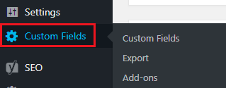 Advanced Custom Fields Option Menu