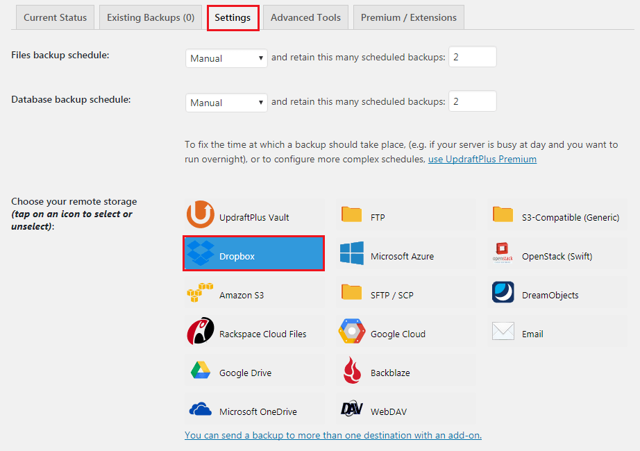 Automatic Backup Configuration