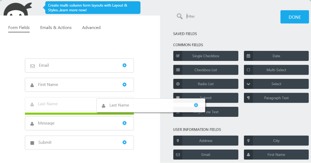 Creating A Custom Form using Ninja Forms Builder