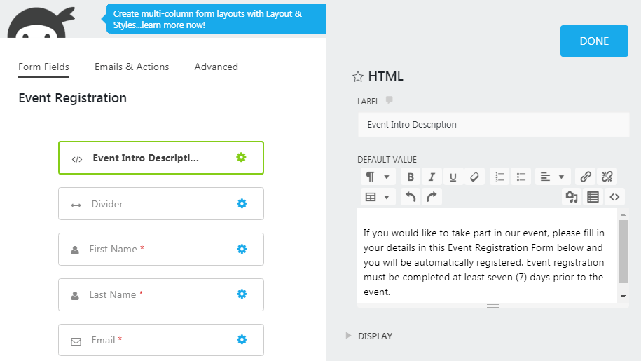 Event Registration Form Template