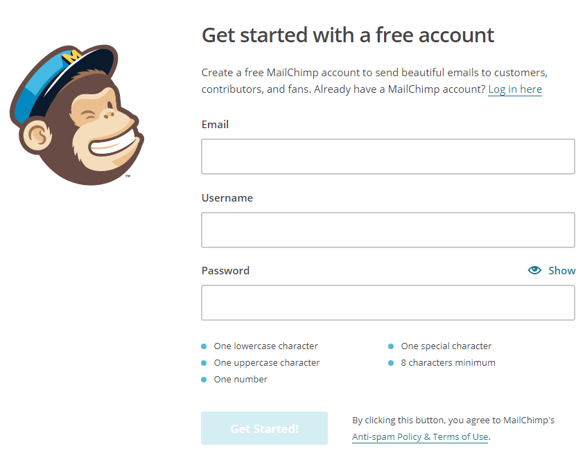 How to Add MailChimp Subscribe Form to WordPress - Getting Your MailChimp Account