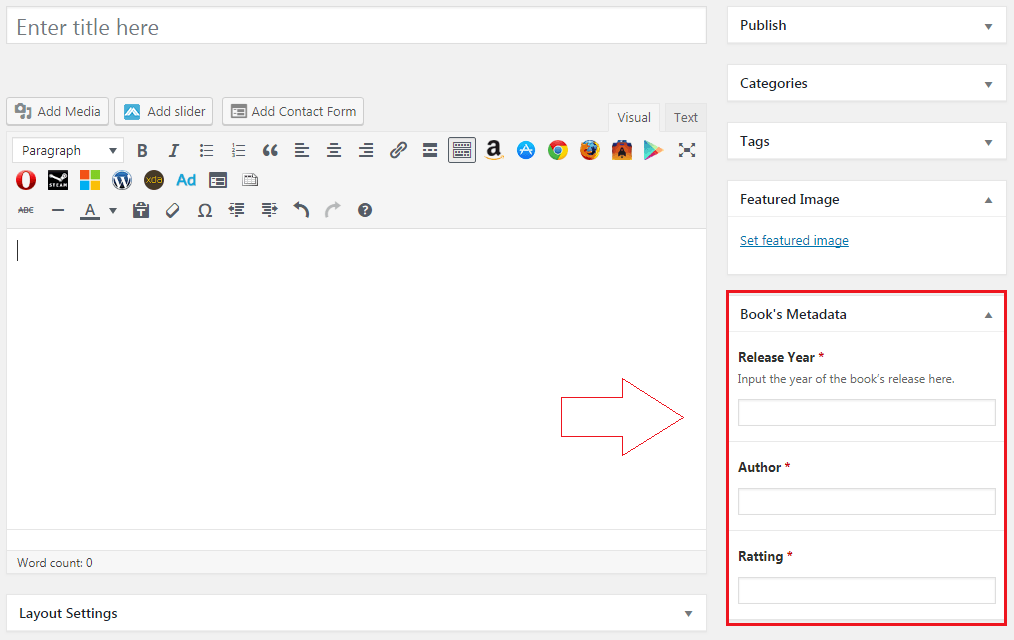 Showing Up Custom Fields in Editing Area