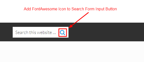 Add FontAwesome Icon to Search Form Input Button