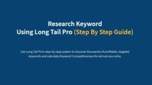 Research Keyword Using Long Tail Pro