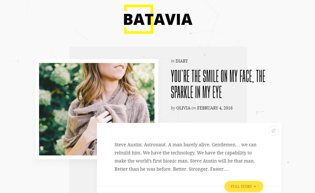 Batavia – A Fresh WordPress Personal Blog Theme