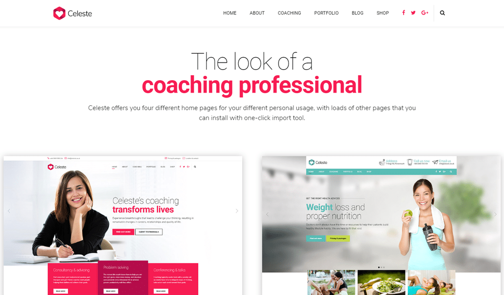 Celeste – Life Coach and Therapist WordPress Theme