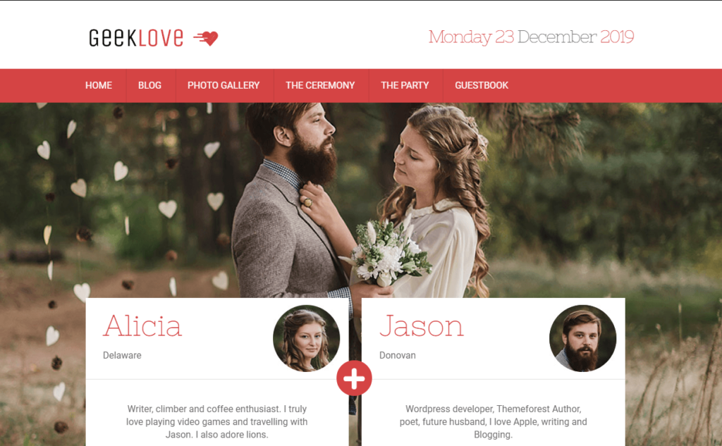 GeekLove – A Responsive WordPress Wedding Theme