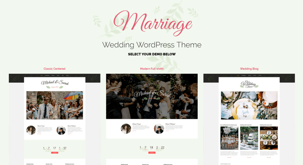 Marriage – Responsive Wedding WordPress Theme