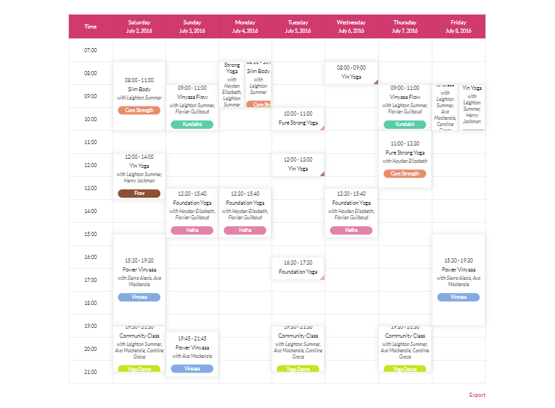 Noo Timetable – Responsive Calendar & Auto Sync WordPress Plugin