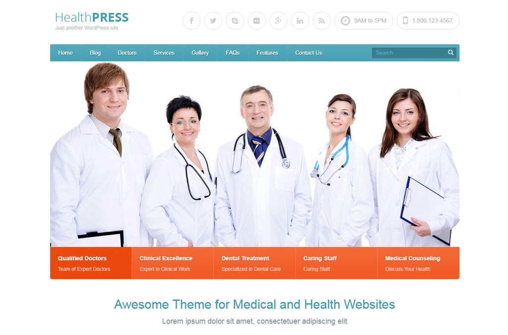 HealthPress - Health and Medical WordPress Theme