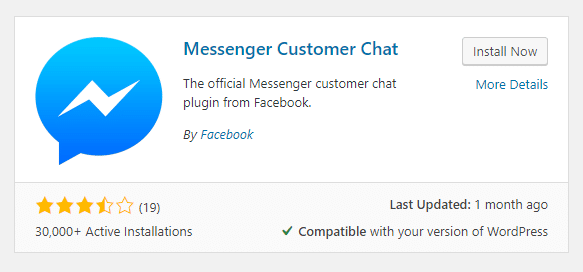 Messenger customer chat plugin