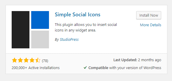 simple social icons plugin