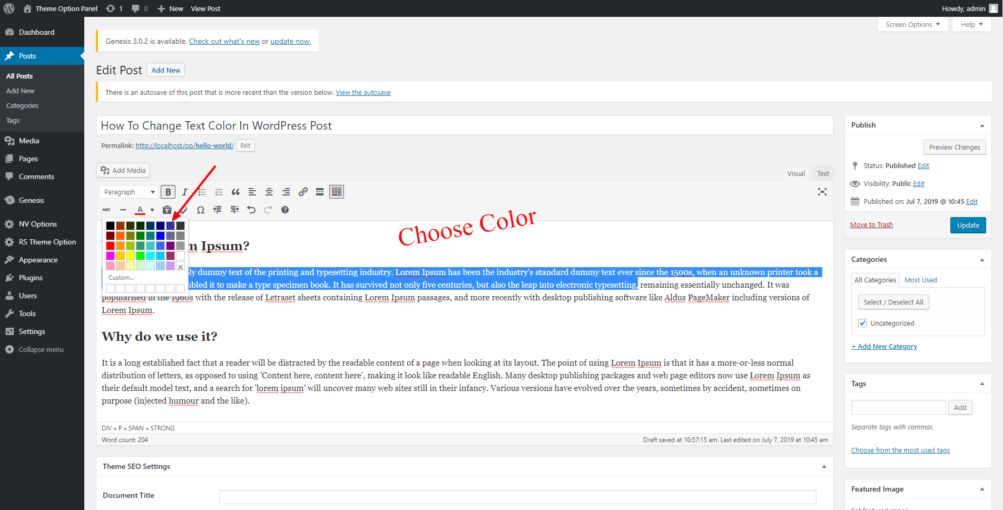 how-to-change-text-color-in-wordpress-post