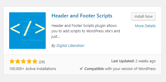 Header and Footer Scripts Plugin
