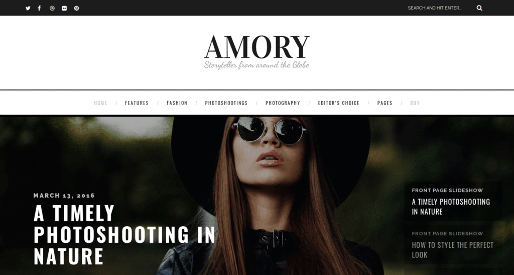 Amory - A Responsive WordPress Blog Theme