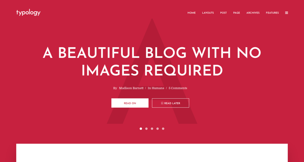 Typology - Text Based Minimal Blog Theme