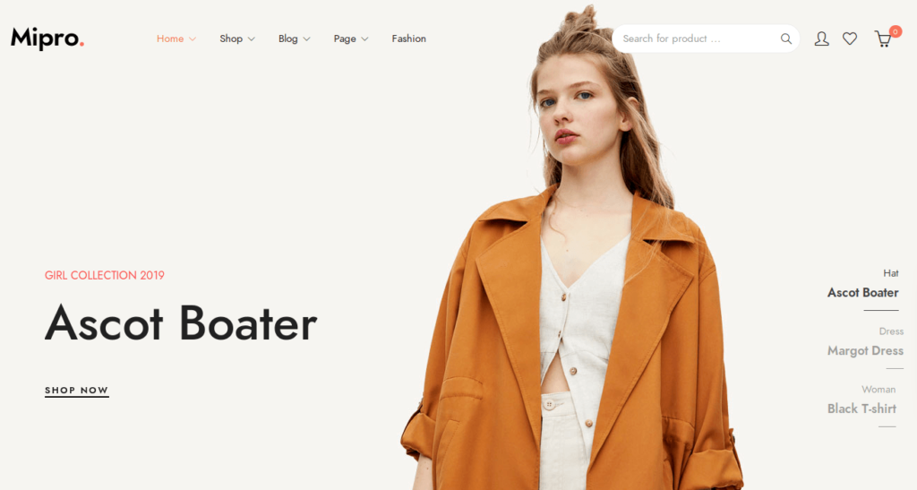 Mipro - Minimal Responsive WooCommerce Theme