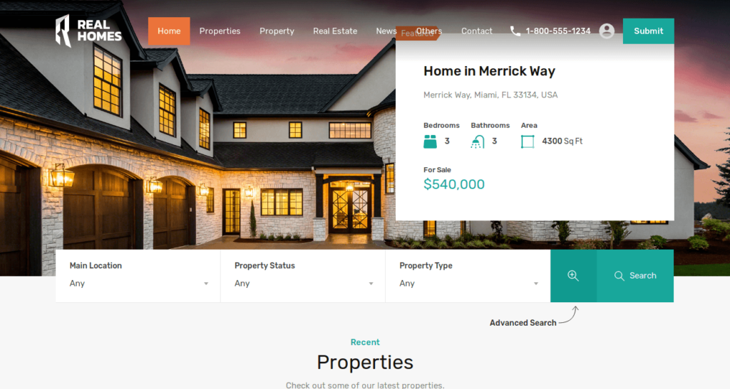 RealHomes - Rental WordPress Responsive Theme