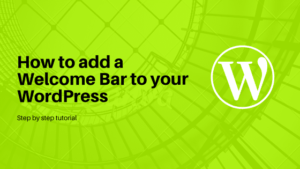 add welcome bar to WordPress