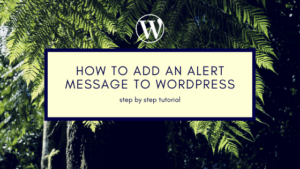 add an Alert Message to WordPress