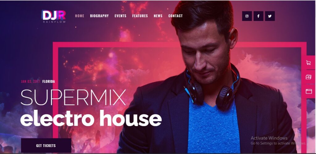 DJ Rain flow - A Music Band & Musician WordPress Theme