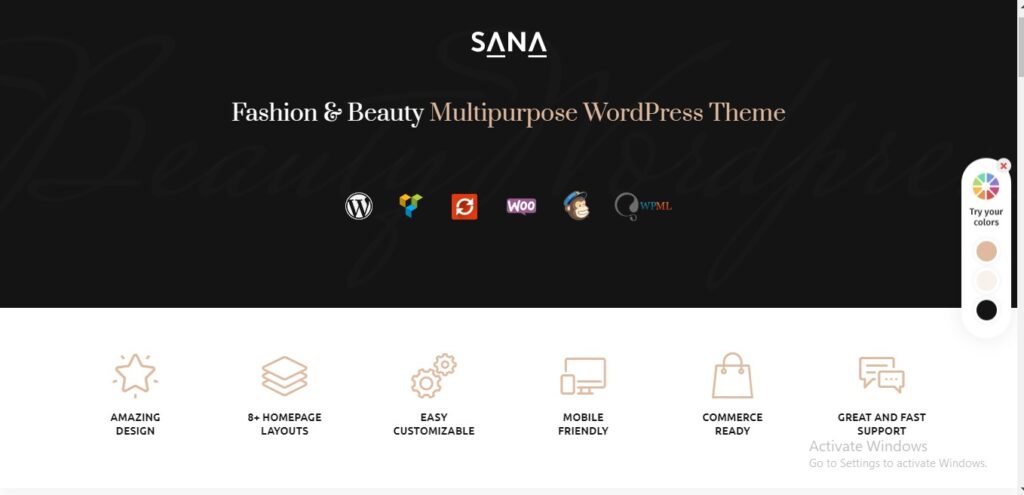 Sana - Fashion Stylist, Beauty Salon and Makeup Artist WordPress Theme