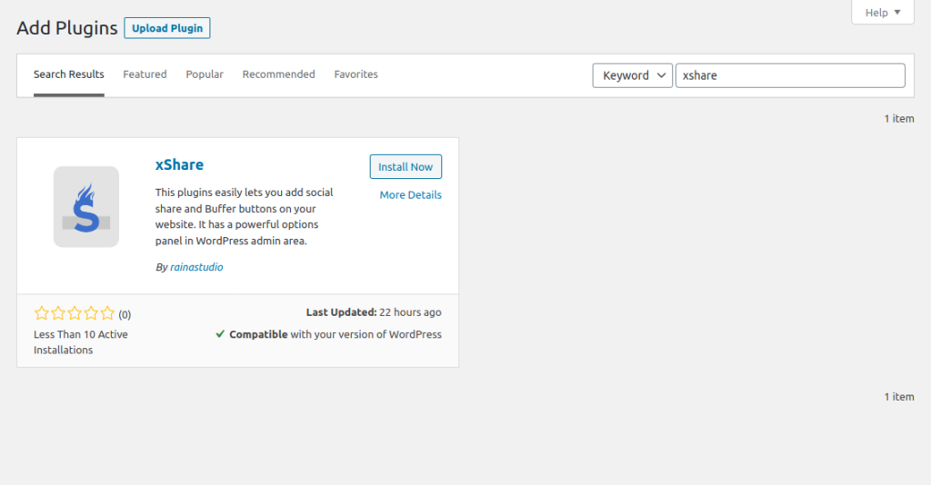 Install xShare Social Share WordPress Plugin