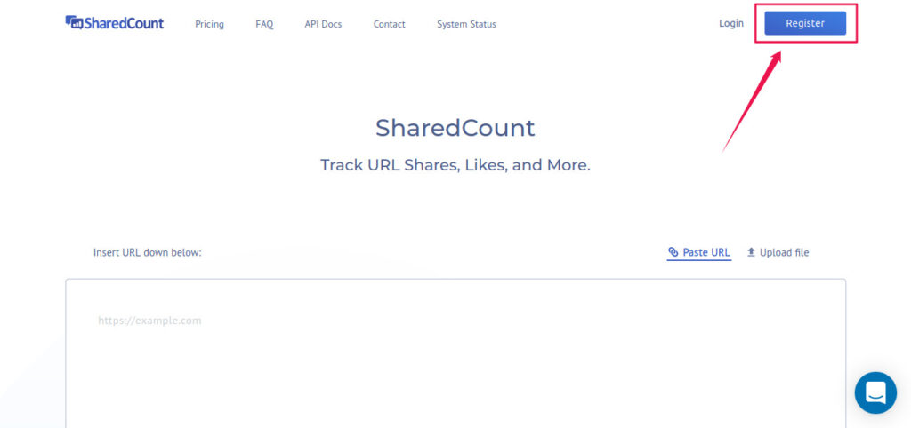 Register SharedCount Account