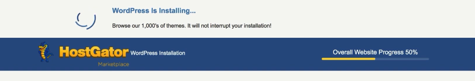 Wordpress Installation on progress