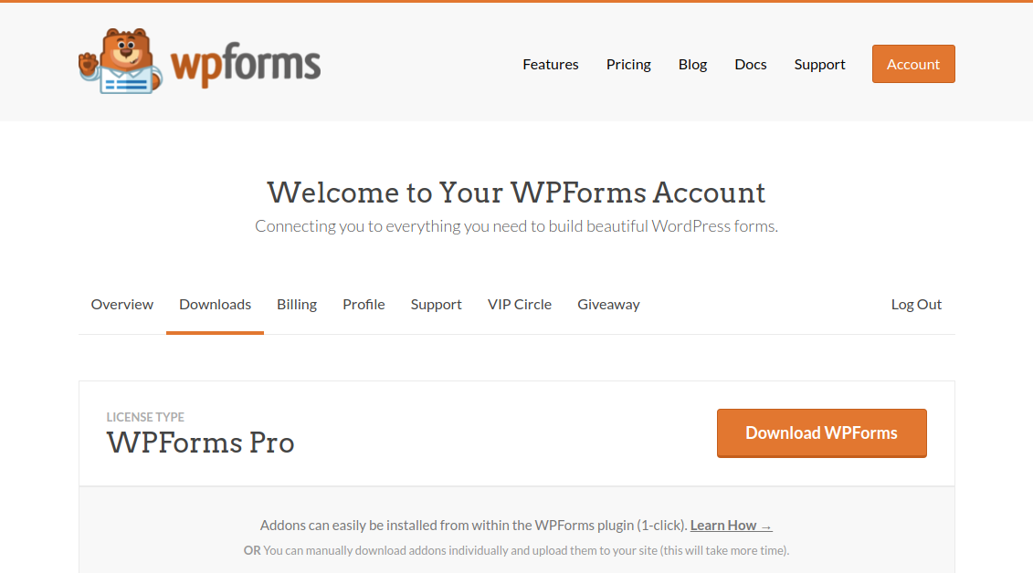 Download WPForms Plugin