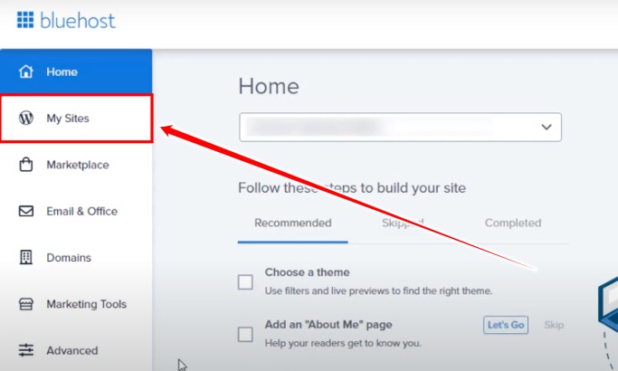 Bluehost My Sites