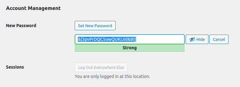 Set New WordPress Password