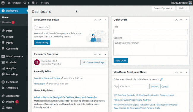 WordPress Dashboard Appearance Themes