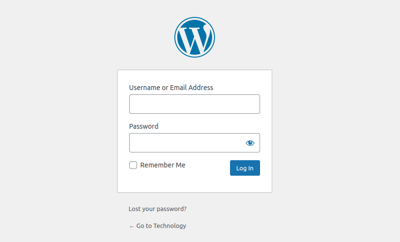 WordPress Login Page