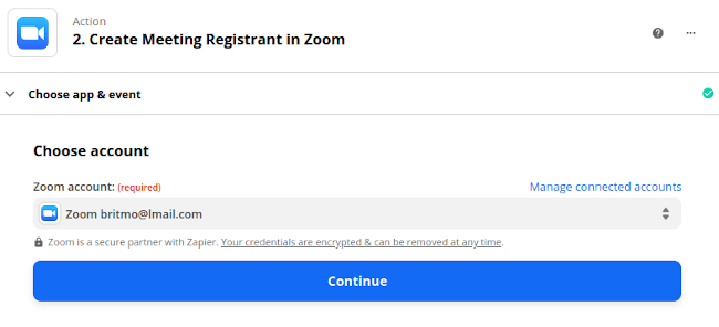 Confirm Zoom Connection on Zapier