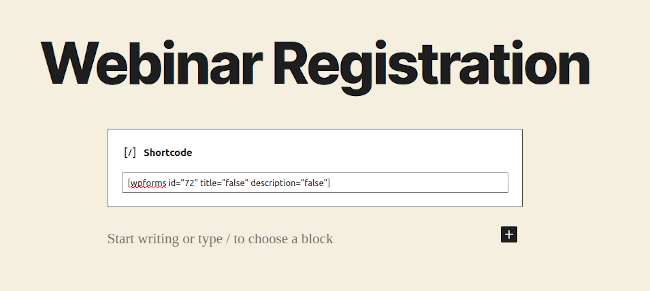 Paste WPForms Shortcode