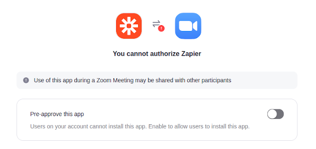 Pre Approve Zoom App