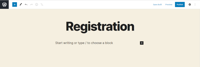 Registration Page